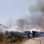 Incendio dentro il centro di raccolta dei rifiuti a Lampedusa