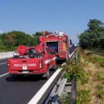 Incendio a ridosso dell’autostrada Caianello - Capua al km 714+200