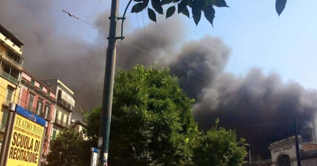 Incendio in un capannone della Eco Transider